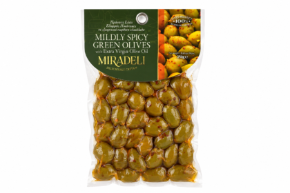 Masline Verzi Usor Picante in Ulei de Masline Extra Virgin Miradeli, 250g